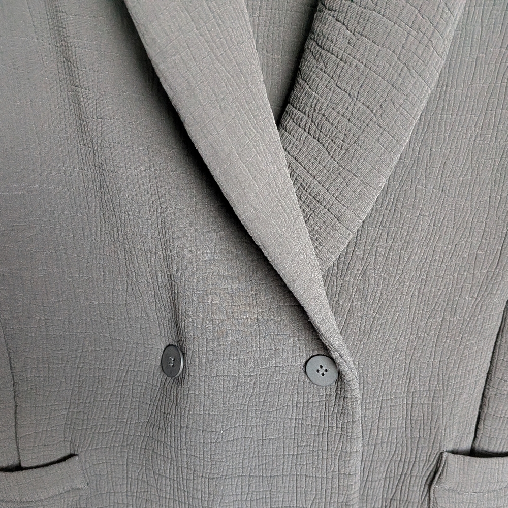 Eileen Fisher Silk Blend Sponge Texture Blazer - Minimalist Lagenlook - Black L - Picture 4 of 12